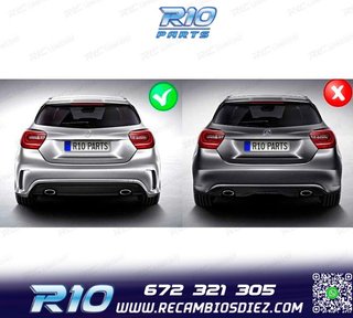 DIFUSOR MERCEDES CLASE A W176 12-18 LOOK AMG A45 + COLAS