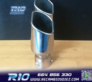 COLA ESCAPE DOBLE RECTANGULAR ACERO INOX