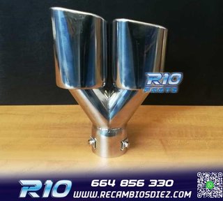 COLA ESCAPE DOBLE RECTANGULAR ACERO INOX