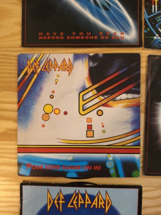 LOTE 7 SINGLES DEF LEPPARD UK VINILOS IMPORTACION