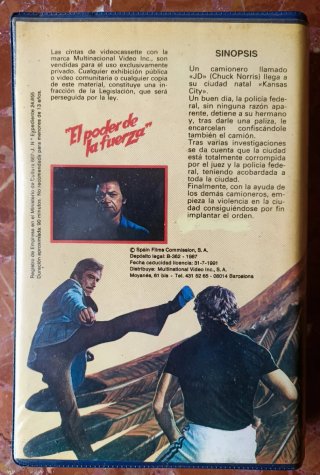 EL PODER DE LA FUERZA - VHS. (PRIMERA EDICIÓN)