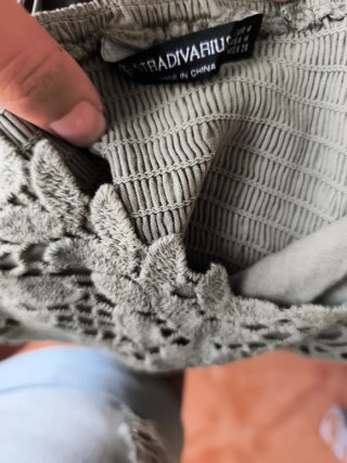 Top verde Stradivarius crochet