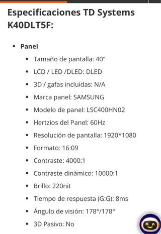 TD Systems 40 DLED FullHD K40DLT5F