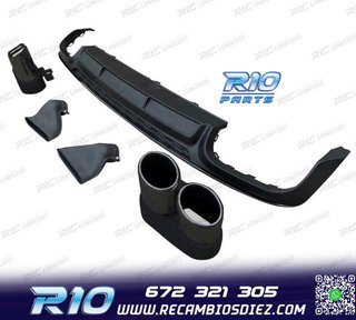 DIFUSOR AUDI A6 S LINE 18-22 LOOK S6 + COLAS ESCAPE NEGRO