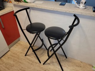 Sillas Altas Plegables Negras (2 unidades)