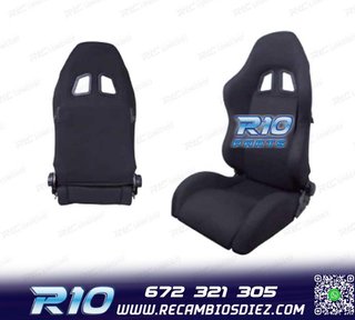 KIT ASIENTO DEPORTIVO SEMI BAQUET MONTECARLO TELA NEGRO