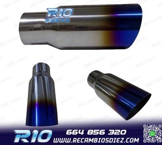 COLA ESCAPE REDONDA 61-90MM INOX CORTE DIAGONAL AZUL QUEMADO
