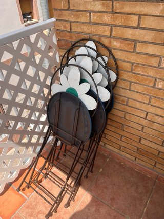 Sillas de terraza con diseño de flor y plegables