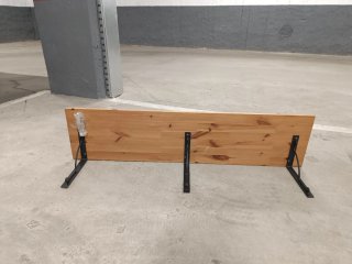 Estantería madera maciza con soportes forja x 2