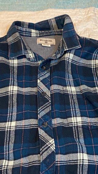 Camisa de cuadros Billabong azul y blanca