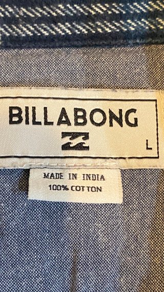 Camisa de cuadros Billabong azul y blanca