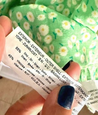 Vestido Zara flores verde lino
