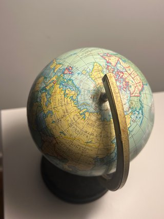 Globo terráqueo vintage metálico Chad Valley 50s