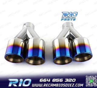 COLAS ESCAPE UNIVERSAL ACERO INOX TITANIO 2 DOBLES 89MM OO--