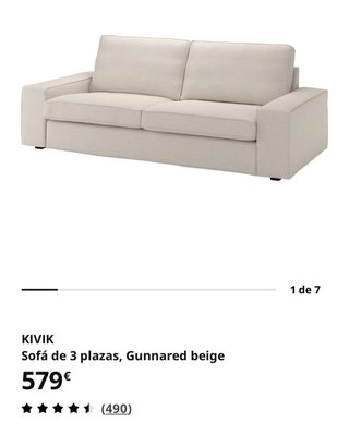 Sofá KIVIK 2 plazas beige IKEA