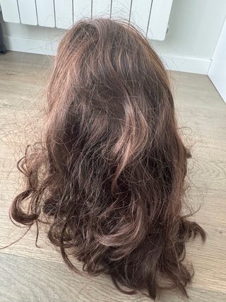 Peluca pelo natural castaño