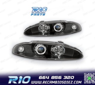 FAROS MITSUBISHI ECLIPSE 97-99 OJOS ANGEL FONDO NEGRO