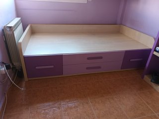 Cama nido con cajones morados