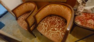 2 Sillones Caoba Tapizado Floral