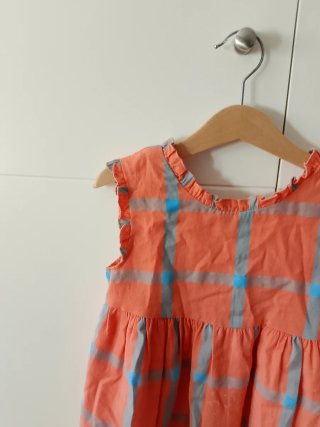 Vestido niña cuadros naranja 5 años