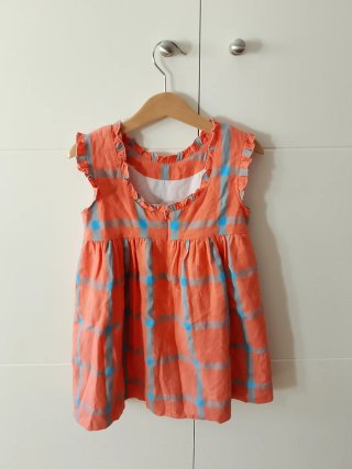 Vestido niña cuadros naranja 5 años