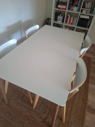 Mesa Comedor Ikea Madera y Blanca