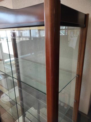 Vitrina expositora de madera y cristal