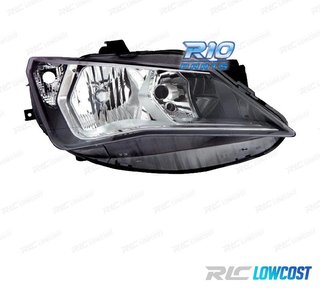 FARO DCH PARA SEAT IBIZA 12-17 FONDO OSCURO + CROMO