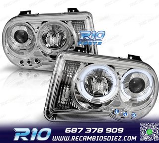 FAROS PARA CHRYSLER 300C 05-10 OJOS ANGEL LED CROMADOS