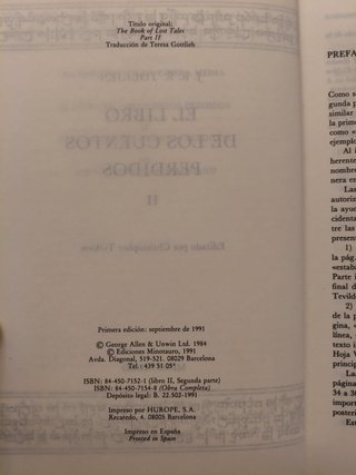 EL LIBRO DE LOS CUENTOS PERDIDOS I Y II (1º ED.)