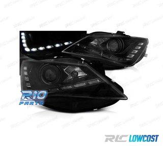 FAROS SEAT IBIZA 6J 12-15 LUZ DIURNA LED FONDO NEGRO