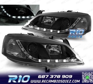 FAROS PARA OPEL ASTRA G 97-04 LUZ DIURA NEGROS
