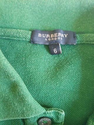 Polo Burberry Verde Manga Corta Talla L