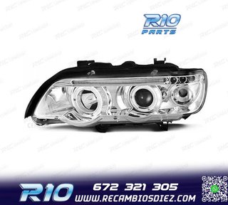 FAROS BMW X5 E53 99-03 OJOS ANGEL FONDO CROMO