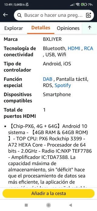 Radio Ford Táctil ANDROID GPS SD USB.