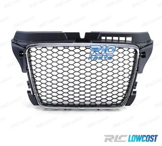 PARRILLA AUDI A3 8P 08-12 LOOK RS3 NEGRO CROMO