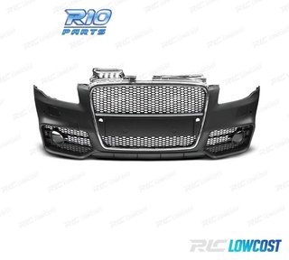 PARAGOLPES DELANTERO AUDI A4 04-07 LOOK RS4 REJILLA CROMO-NE