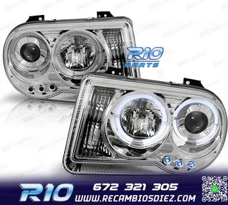 FAROS PARA CHRYSLER 300C 05-10 OJOS ANGEL LED CROMADOS