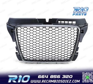 PARRILLA AUDI A3 8P 08-12 LOOK RS3 NEGRO CROMO