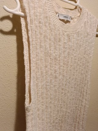 Chaleco punto Mango Talla S Beige