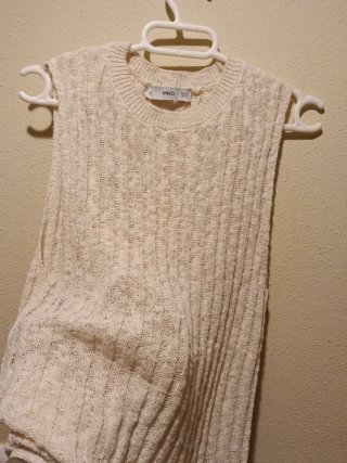 Chaleco punto Mango Talla S Beige