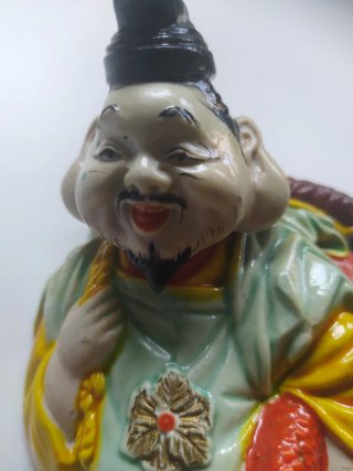 Figura vintage pescador japonés porcelana