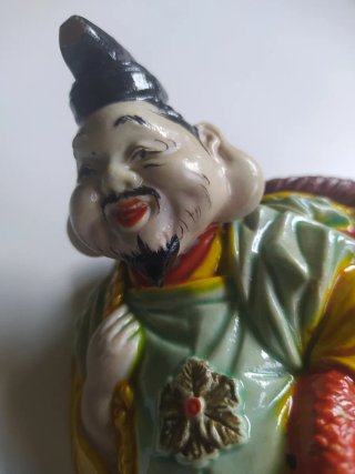 Figura vintage pescador japonés porcelana