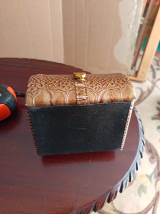 Joyero piel serpiente imitación dorado