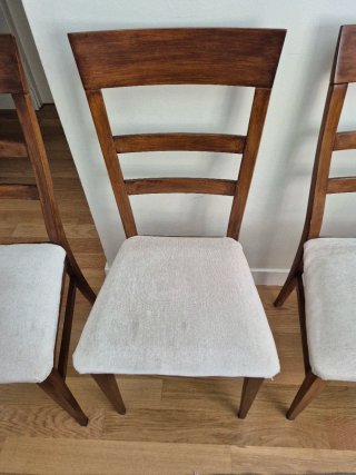 Juego de 4 sillas de madera pino macizo oscurecido