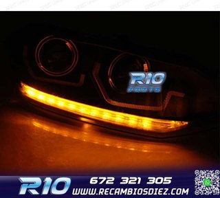 FAROS VOLKSWAGEN VW POLO 6 2G 17- DINÁMICO LED FONDO NEGRO