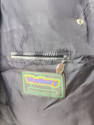 Chaqueta oversize cuadros azul marino