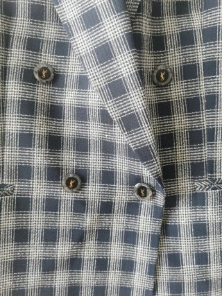 Chaqueta oversize cuadros azul marino