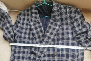Chaqueta oversize cuadros azul marino