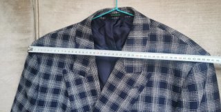 Chaqueta oversize cuadros azul marino